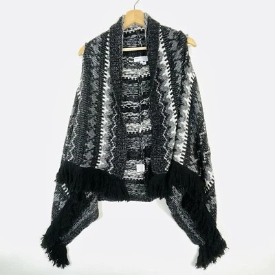 San Lorenzo Italy Black White Grey Alpaca Blend Knit Sweater Vest Women's Large - Image 1 of 4