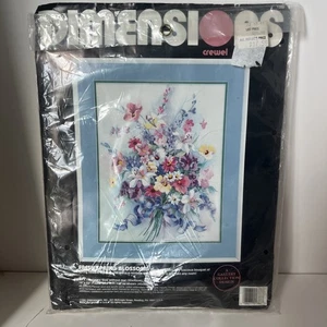 Dimensions 1386 Fresh Spring Blossoms Vtg 1991 Crewel Flowers Kit Barbara Mock - Picture 1 of 6