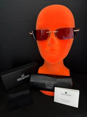 MARCOS DE GAFAS DORADOS Y DE MADERA | A15 6 Ac39 | Marrón dorado sin montura | 54-19-135 Foto 1 de 4