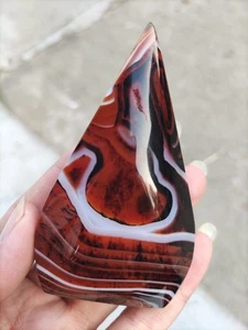 Torre de ágata a rayas Sardonyx rojo natural 140 g cristal mineral columna reparación C005 - Imagen 1 de 12