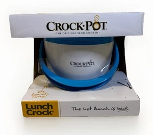 Brandneu Crock Pot Mittagessen Topf Tragbarer Schongarer Speisenwärmer - Weiß & Blau - Bild 1 von 2
