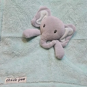 Kichererbse Elefant Baby Lovey Sicherheitsdecke mintgrün weiches Fleece 14x14" - Bild 1 von 7