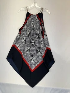 Alfani Plus Top Size 2X Metal Straps Diagonal Cut Halter Top Relaxed Fit - Picture 1 of 8