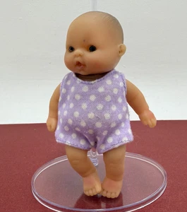 Berenguer ☆ Lots to Love Babies ☆ Purple Jumpsuit - 10cm Mini Vinyl Baby Doll #1 - Picture 1 of 6
