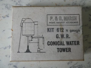 P&D Marsh N Gauge Kit 612 GWR Conical Water Tower White Metal Kit Box & Inst - Picture 1 of 6