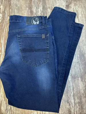 Pantalones de mezclilla para hombre Buffalo David Bitton 1972 Ash-X Basic 36x32 ajustados elásticos lavado oscuro Foto 1 de 4