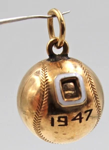 1947 Béisbol OU Universidad de Oklahoma Vintage Oro 10K Dije Norman OK - Imagen 1 de 5