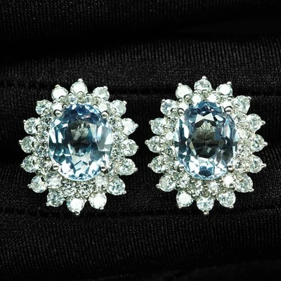 Pendientes hechos a mano de plata de ley 925 de 8,70 quilates de alejandrita con cambio de color luminoso Foto 1 de 4