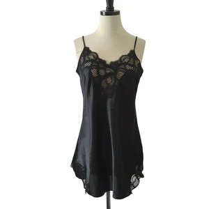 Sexy de colección Victoria's Secret ETIQUETA DORADA Slip para mujer encaje medio negro años 90 - Imagen 1 de 7