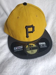 NUEVO NE TECH Pittsburgh Pirates Sombrero 7 3/8 New Era 59Fifty Dorado Negro Gorra Ajustada  - Imagen 1 de 9