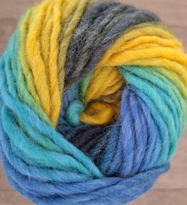 (kg/65€) Filzwolle Spectra  2x100g Fb.1 gelb-blau Gründl strickfilzen PORTOFREI - Bild 1 von 3