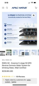 Sistema ROES-50 Essence Series Top Tier 5 certificado WQA - Imagen 1 de 4