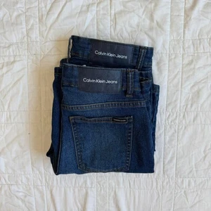 Calvin Klein boys sz 10 slim jean shorts bundle 2 pairs dark wash casual summer - Picture 1 of 8