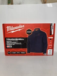 Milwaukee M12 12V Mens Heated Toughshell Jacket With Battery Navy Blue Large NEW - Picture 1 of 5