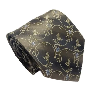 Enro platingrün & gelb geometrisches Muster Herren Seidenkrawatte Jacquard - Bild 1 von 5