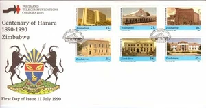 ZIMBABUE, 1990 CENTENARIO DE HARARE, ILUSTRE FDC. - Imagen 1 de 1