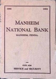 1924 Manheim National Bank PA Opening Brochure Tilghman Moyer Architecture - Picture 1 of 8