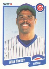 1990 Fleer Baseball Mike Harkey Chicago Cubs #33