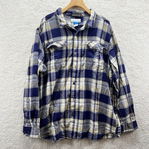 Columbia UW Washington Huskies Flannel Purple & Gold Plaid L/S Shirt NCAA XXL Cover
