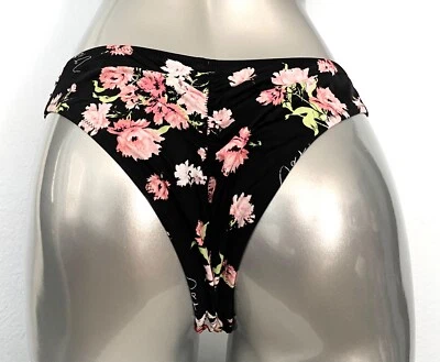 Victoria's Secret Nuevo con Etiquetas VS Negro Floral Acanalado Espalda Sexy Itsy Natación Bikini Parte Inferior  Foto 1 de 4