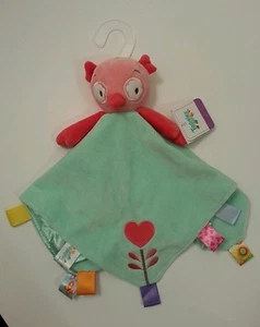 Coperta di sicurezza Taggies rosa verde gufo cuore fiore raso Lovey nuova con etichetta nuova - Foto 1 di 1