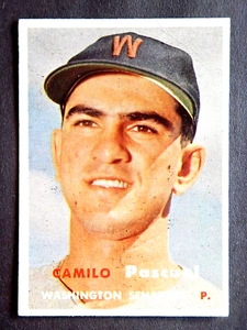 Carta Baseball Camilo Pascual #211 Topps 1957 (Washington Senators) * - Foto 1 di 2
