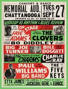 11335. Poster arredamento. Interno stanza. Arte da parete vintage. Ritmo e blues storia. Concerto - Foto 1 di 1
