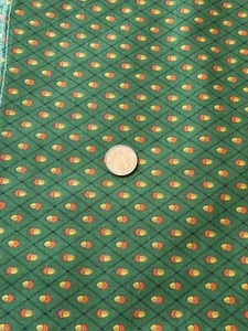 1 Yd Green Diagonal Squares with Acorns Fabric Concord Fabrics Kesslers - Picture 1 of 3