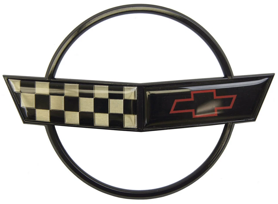 1991-1996 Chevrolet Corvette C4 Front Hood Emblem GM Licensed New Black 10209060 - Image 1 of 3