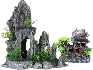 Kit Decorazioni Acquario Extra Large Antico Tempio in Montagna Giapponese - Foto 1 di 12