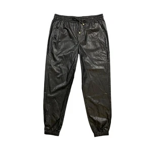 Tyler Boe Joggers Womens M Black Kennedy Faux Leather Elastic Waist Pockets Pant - Picture 1 of 9