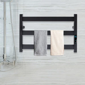 Electric Heated Warmer Stainless Towel Rail Rack Drying Holder Wall Mount Timing - Picture 1 of 17