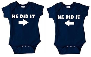 twin baby boy bodysuit set twin baby boy one piece twin toddler boy shirt set - Picture 1 of 1