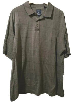 Pebble Beach Shirt Mens XL Shorts Sleeve Casual  Pullover Cotton Tan Black - Image 1 of 4