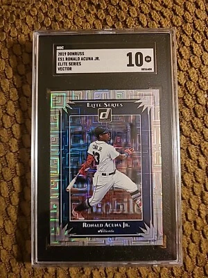 Ronald Acuna Jr (POP 1) PSA 10 SGC Grade 2019 Panini-Donruss Vector Elite Series - Image 1 of 4