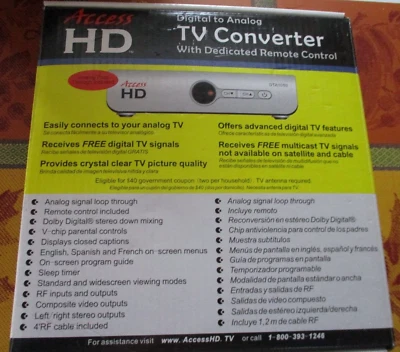 Access HD Digital to Analog TV Converter w/ Dedicated Remote Control DTA1050D - Image 1 of 4