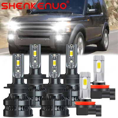 For Land Rover LR3 2005-2009 6000K LED Headlight High&Low + Fog Light Bulbs Kit - Image 1 of 4