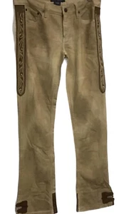 NWT Ralph Lauren $798 Ladies Sundance Equestrian Pants Size 8 Tan Grunge Wash - Picture 1 of 12