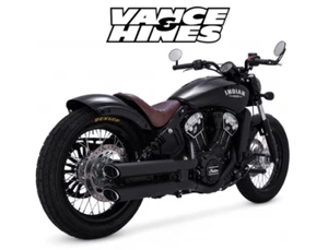 Vance & Hines Twin Slash 3" Black Slip-On Mufflers For 15-20 Indian Scout/Bobber - Picture 1 of 4