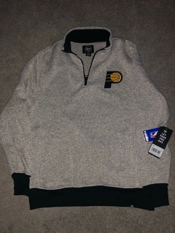 Indiana Pacers '47 Brand Quarter Zip Sweater Brand New Men's L Cover