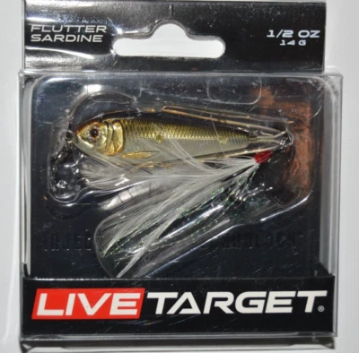 live target flutter sardine 2"  1/2oz fluttering jig jigging spoon silver bronze - Image 1 of 3