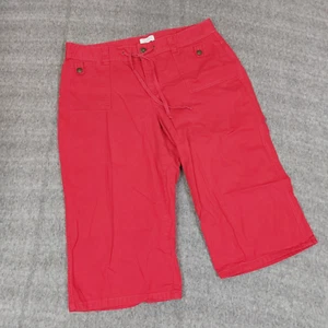 Christopher & Banks Women's Size 16 Rip Stop Chino Capri's Red Stretch - Picture 1 of 8