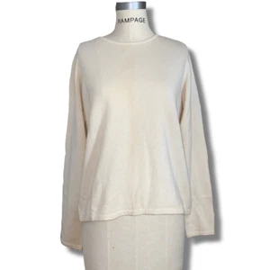 Classe Cashmere Damen Gr. Large Strickbluse Cremeweiß Langarm DEFEKT - Bild 1 von 8