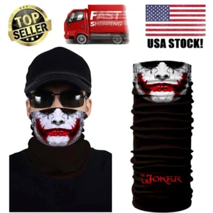 Men Women Skull Half Face Mask Bandana Balaclava Neck Gaiter UV Protection Scarf - Picture 1 of 7