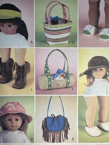 McCalls 18 inch AG Dolls Gotz Doll Hats Shoes Bags Sewing Pattern 4125 VTG New - Bild 1 von 7