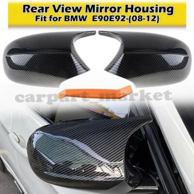 Carbon Fiber For 2010 2011 2012 2013 BMW E92 E90 328i 335i M3 Style Mirror Cover - Imagem 1 de 4