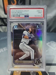 GAVIN CROSS 2022 BOWMAN DRAFT CHROME 1ST REFRACTOR #BDC6 GRADED PSA 9 - Picture 1 of 2