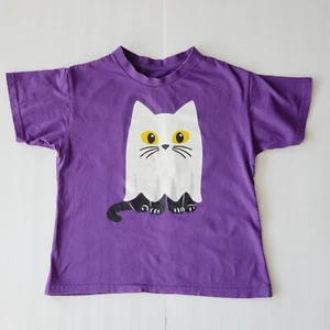 Camisa Celebrate It Cat Ghost Juvenil Pequeña Unisex Púrpura Cuello Redondo Halloween - Imagen 1 de 7
