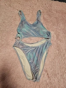 Victoria’s Secret PINK tie dye Velvet Cutout One-Piece swim suit Sz LARGE - Picture 1 of 8