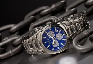 Breed Charles 0403 Swiss Made Men’s Chronograph Watch Blue Dial $700 RARE NEW - Picture 1 of 5